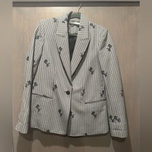 A.L.C. size 6 sample one button blazer with floral embroidery RARE